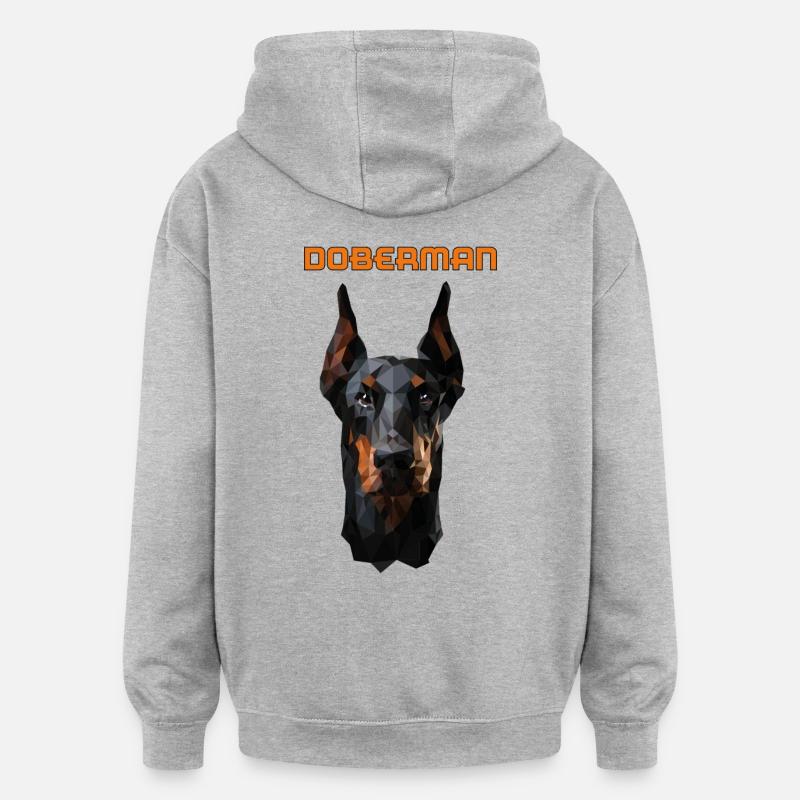 DOBERMAN - Sweat à capuche oversize unisexe - gris chiné