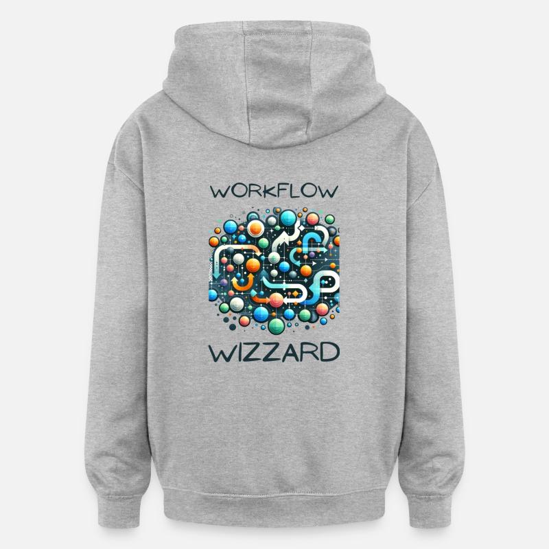Flux de travail Wizzard - Sweat à capuche oversize unisexe - gris chiné