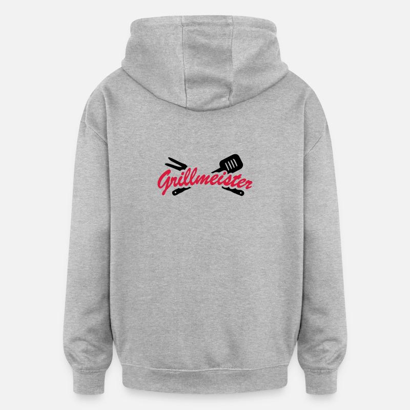 Maître de gril - Sweat à capuche oversize unisexe - gris chiné