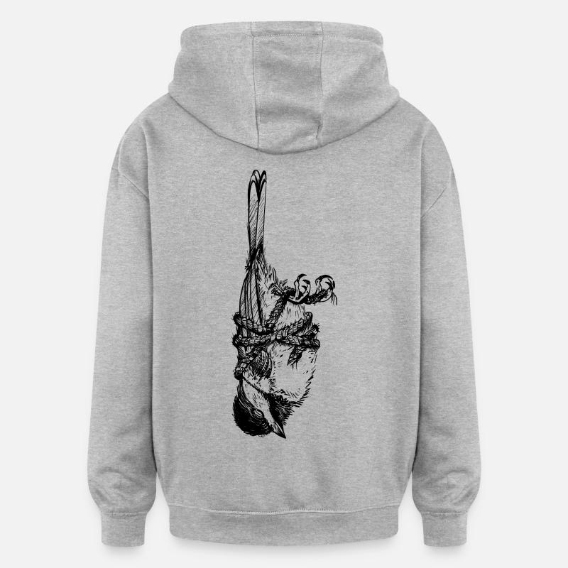 Vogel Invert - Oversized Unisex Hoodie - Grau meliert