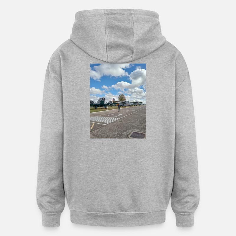 Klassische Luftfahrt auf der Bühne - Oversized Unisex Hoodie - Grau meliert