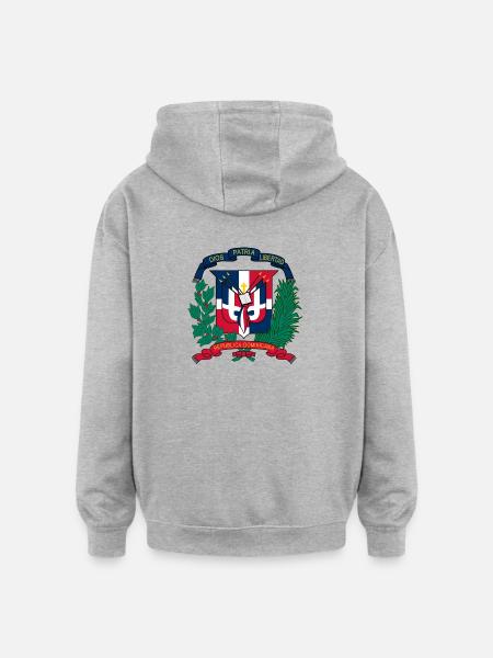 Riksvapnet i Dominikanska republiken - Oversized luvtröja unisex - gråmelerad