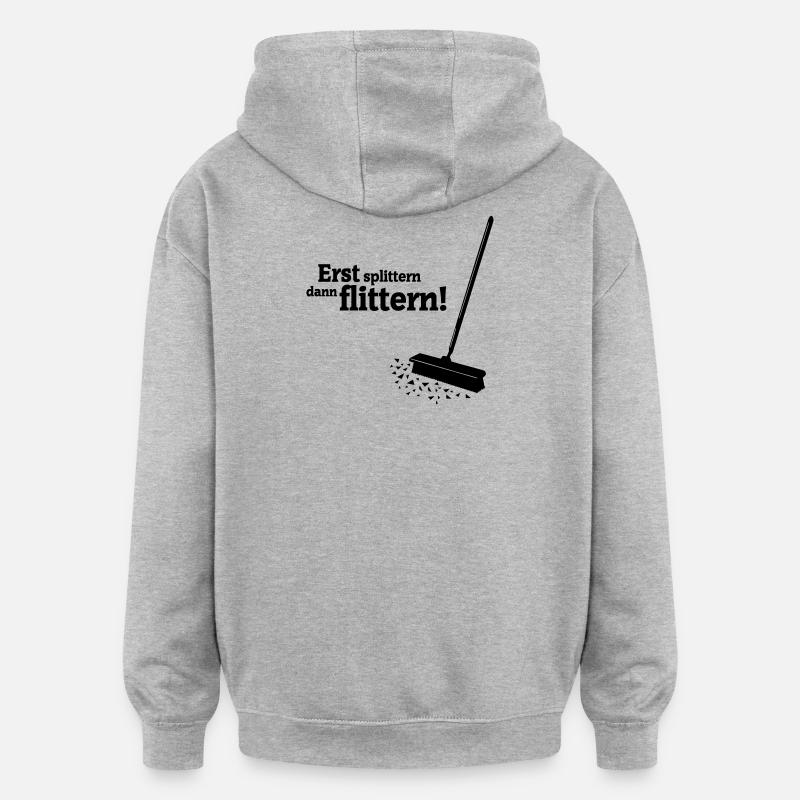 Polterabend - Oversized Unisex Hoodie - Grau meliert