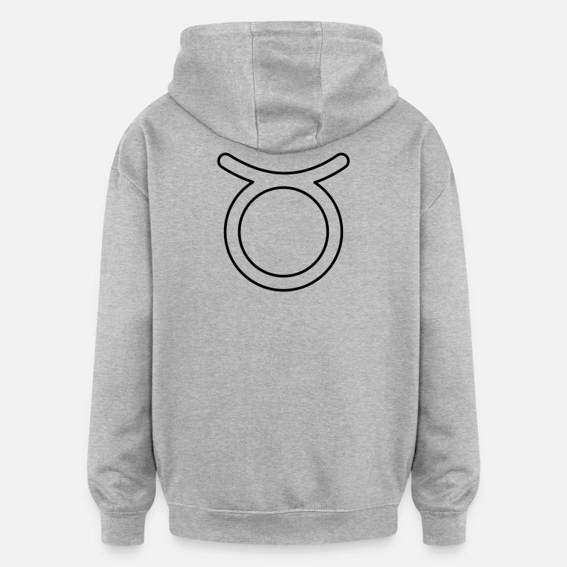 Stier Sternzeichen Sternbild Tierkreiszeichen - Oversized Unisex Hoodie - Grau meliert