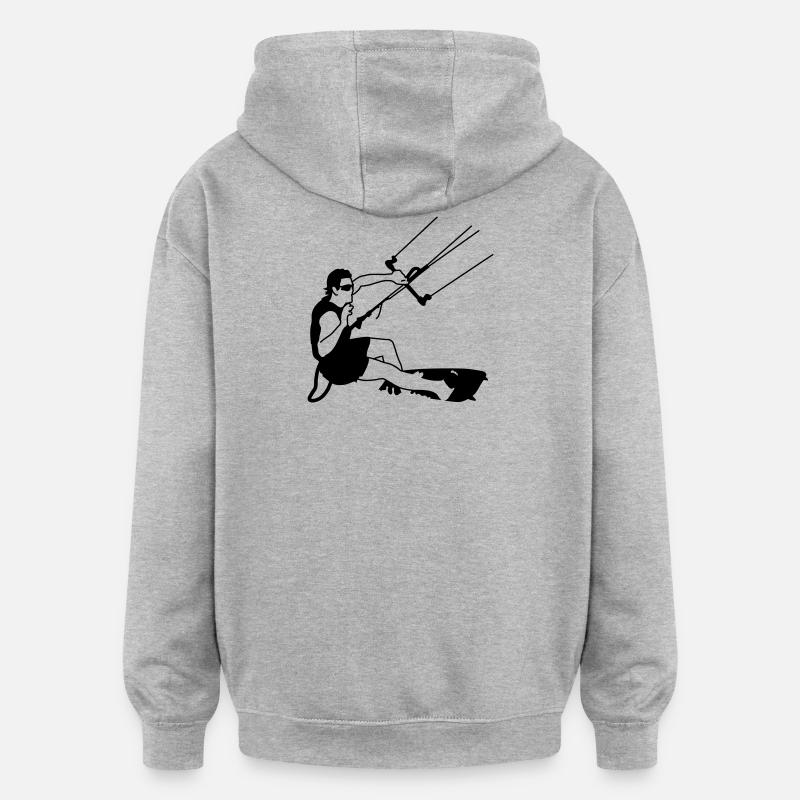kitesurfer - Sweat à capuche oversize unisexe - gris chiné