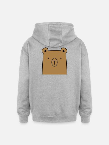 Bär Bärchen Knuddelbär Geschenkidee - Oversized Unisex Hoodie - Grau meliert