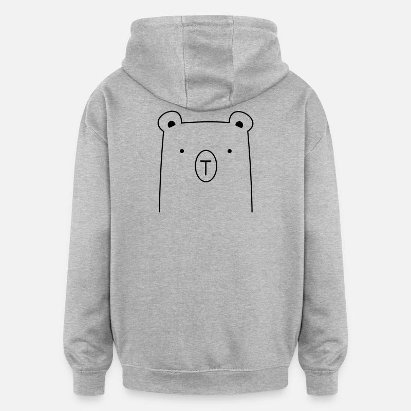 Bär Bärchen Knuddelbär Geschenkidee - Oversized Unisex Hoodie - Grau meliert