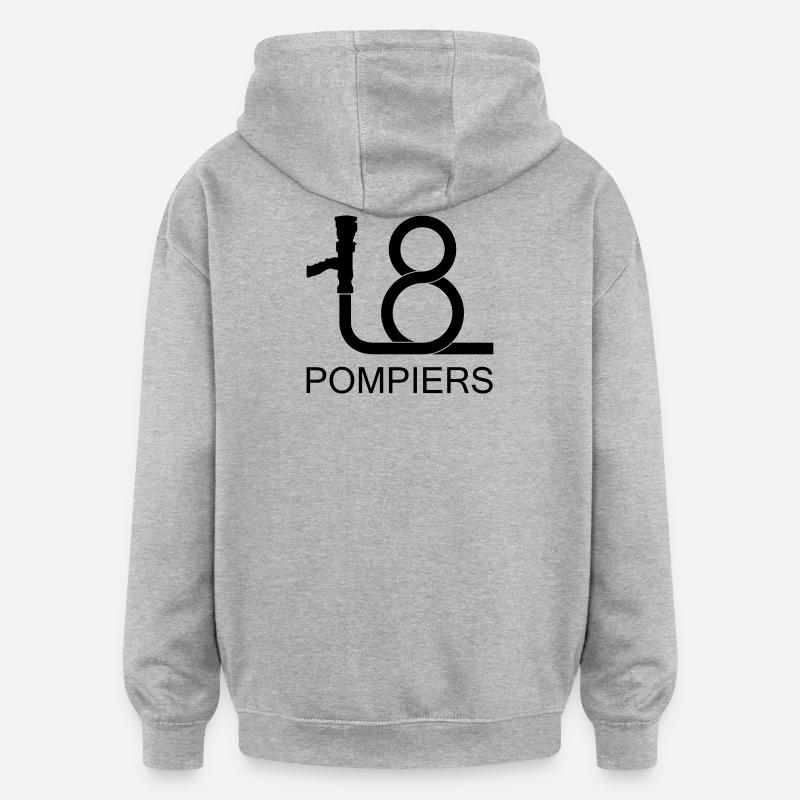 lance_18_2 - Sweat à capuche oversize unisexe - gris chiné