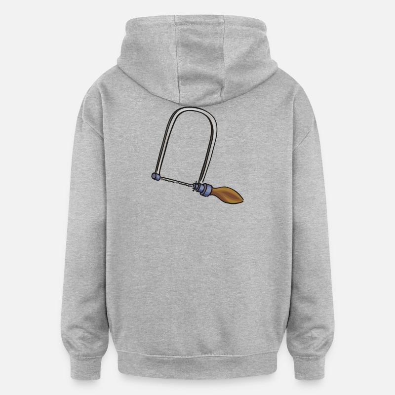 Scie à découper | scie à chantourner - Sweat à capuche oversize unisexe - gris chiné
