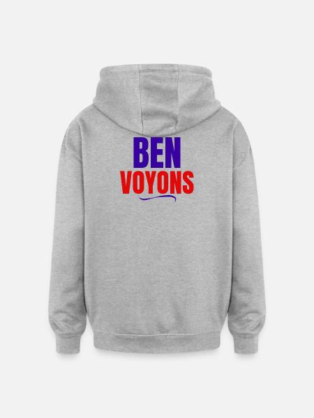 ben voyons, génération Z - Sweat à capuche oversize unisexe - gris chiné