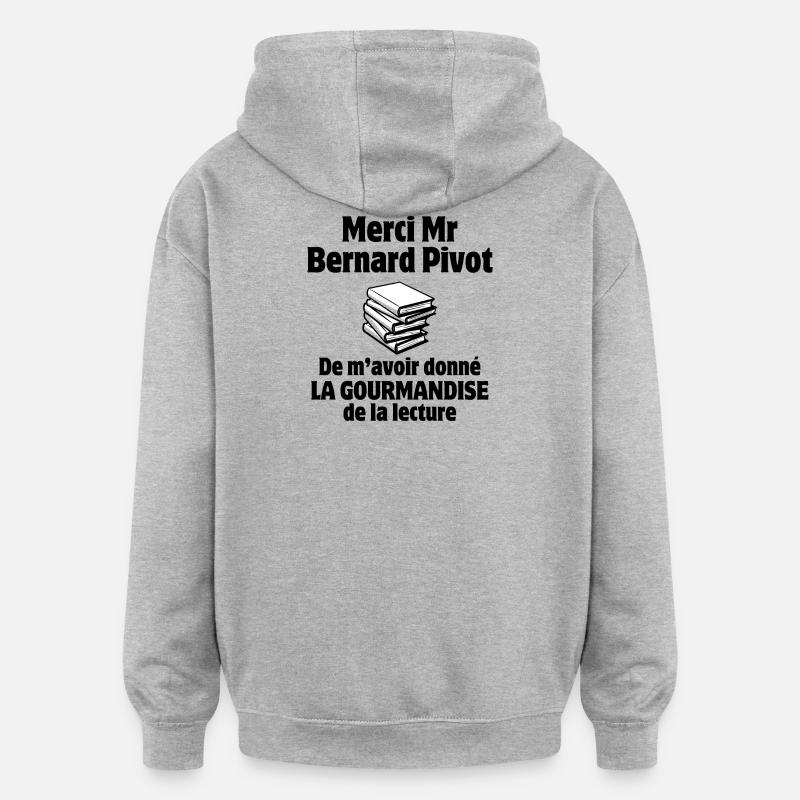 lecture, dictée, orthographe - Sweat à capuche oversize unisexe - gris chiné