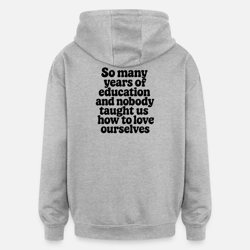 L’amour de soi 2 - Sweat à capuche oversize unisexe - gris chiné