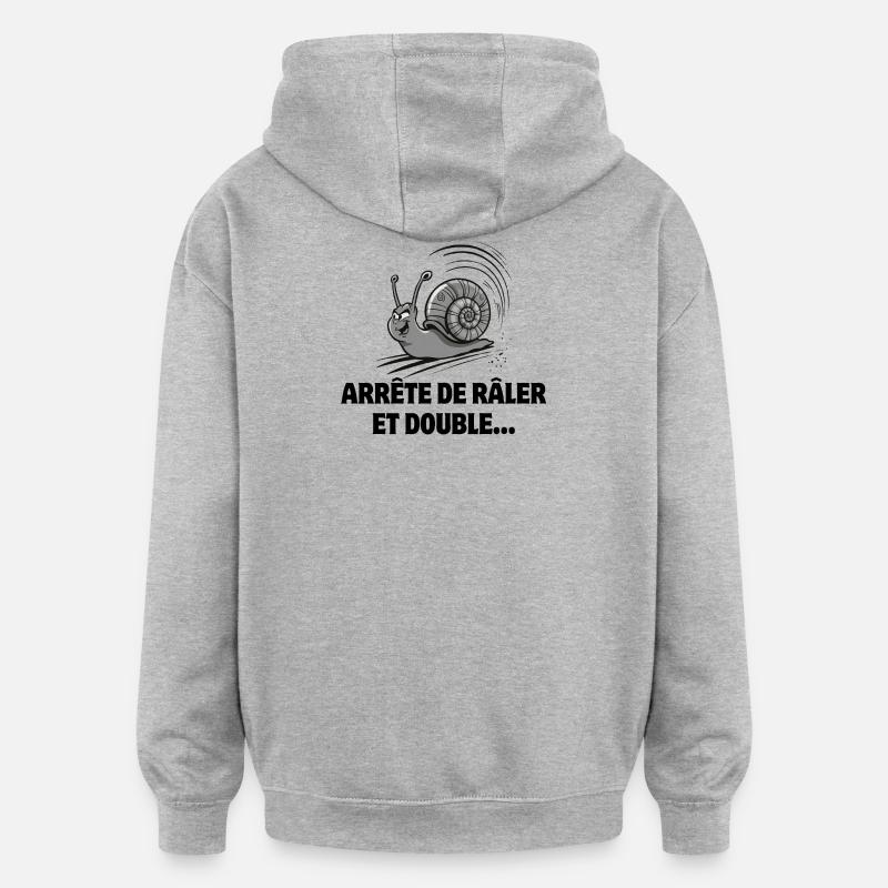 Führerschein, Schnecke, Geschwindigkeit - Oversized Unisex Hoodie - Grau meliert
