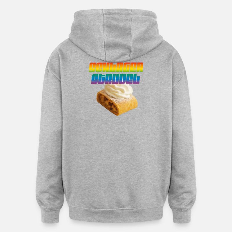 Déclaration de Schlager Strudel - Sweat à capuche oversize unisexe - gris chiné