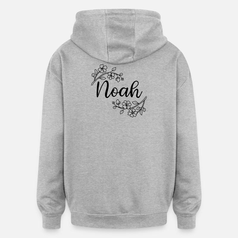 Noé | Nom du nom | Vectographie ! - Sweat à capuche oversize unisexe - gris chiné