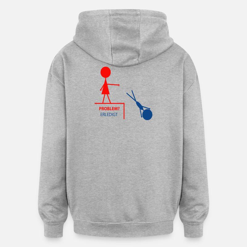 Funny saying – problem? Done! - Oversized Unisex Hoodie - heather grey