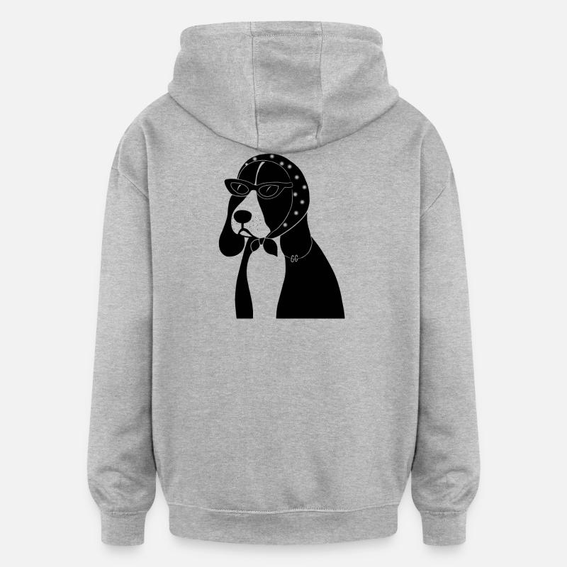 Beagle avec style - Sweat à capuche oversize unisexe - gris chiné