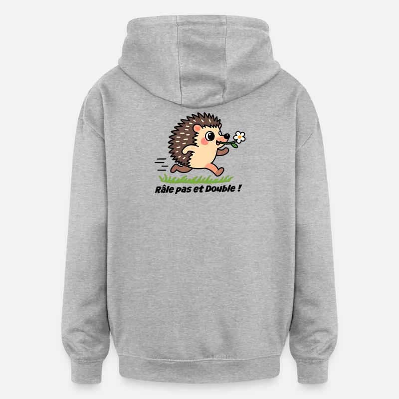 Caravan sticker, van Rattle and double! - Oversized Unisex Hoodie - heather grey