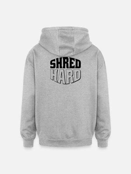 Shred Hard Snowboard Style - Oversized Unisex Hoodie - Grau meliert