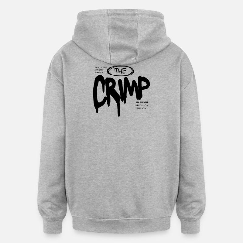 Small Climbing hält den Crimp-Boulder-Slang - Oversized Unisex Hoodie - Grau meliert