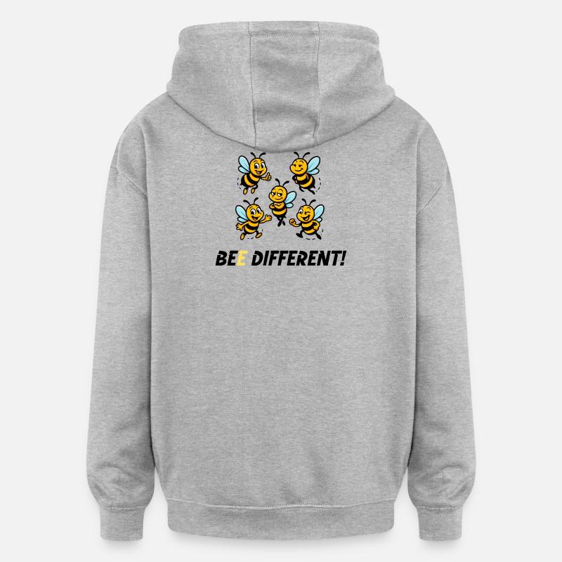 SOYEZ DIFFÉRENT ! - Sweat à capuche oversize unisexe - gris chiné