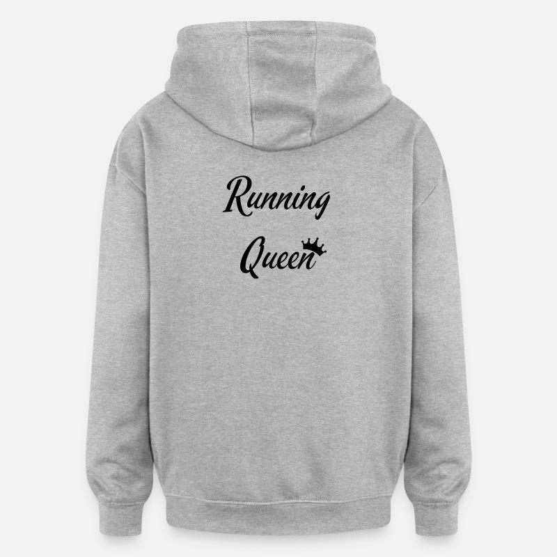 Reine de la course - Sweat à capuche oversize unisexe - gris chiné