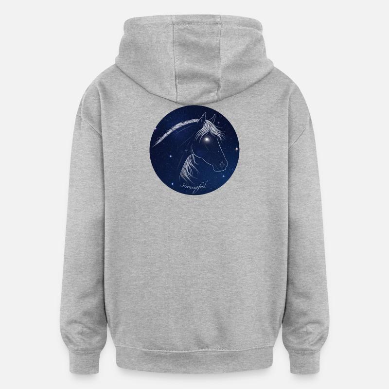 Cheval Étoile - Sweat à capuche oversize unisexe - gris chiné