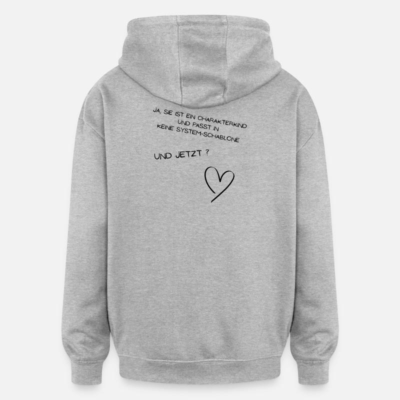 Tochter_Charakterkind - Oversized Unisex Hoodie - Grau meliert