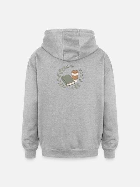 Book Friend Chapter and Coffee - Oversized Unisex Hoodie - heather grey