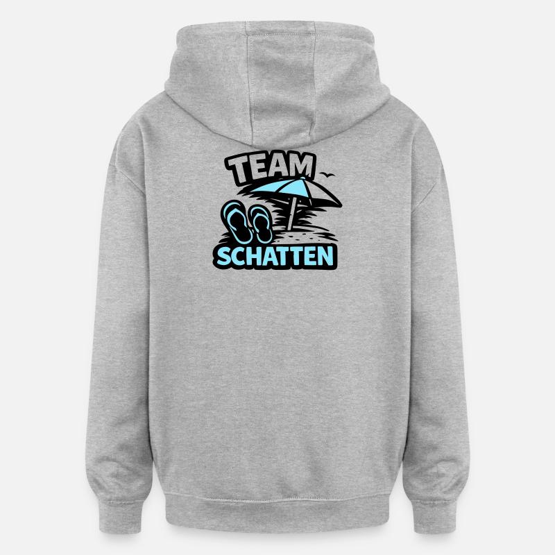 Strand Schatten FlipFlop Logo - Oversized Unisex Hoodie - Grau meliert