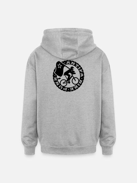Antifa vélo Punks - Sweat à capuche oversize unisexe - gris chiné