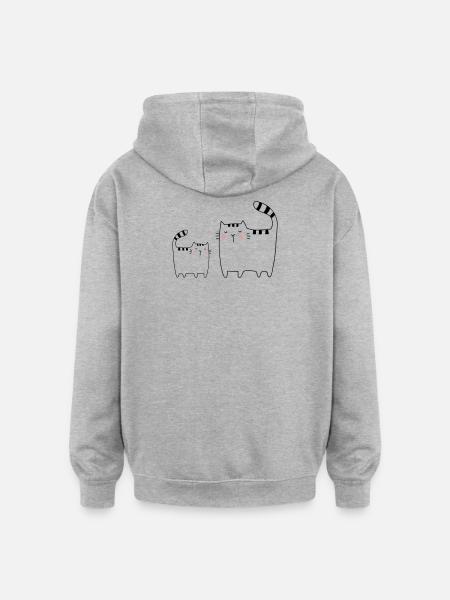Cats Family Cat Kitten - Oversized Unisex Hoodie - heather grey