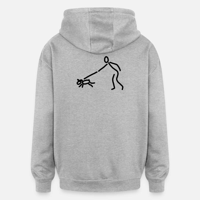 iYpsilon Hund gassi - Oversized Unisex Hoodie - Grau meliert