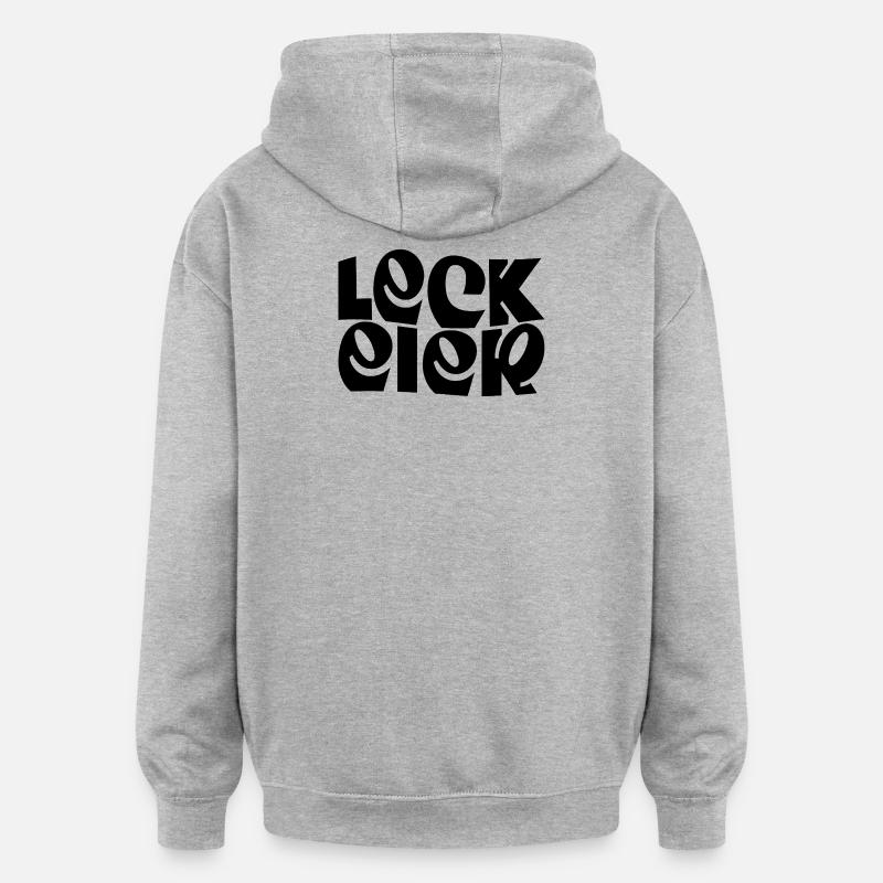 Lécher les œufs - Sweat à capuche oversize unisexe - gris chiné