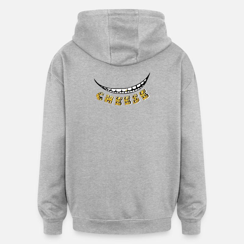 Fromage :) - Sweat à capuche oversize unisexe - gris chiné