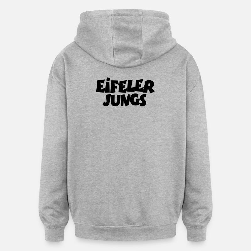 Eifeler Jungs aus der Eifel - Oversized Unisex Hoodie - Grau meliert