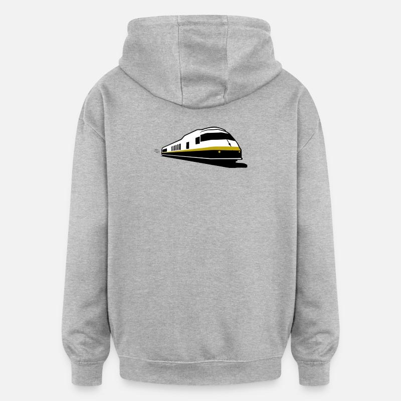 TRAIN - Train - Chemin de fer - Oversized Unisex Hoodie - heather grey