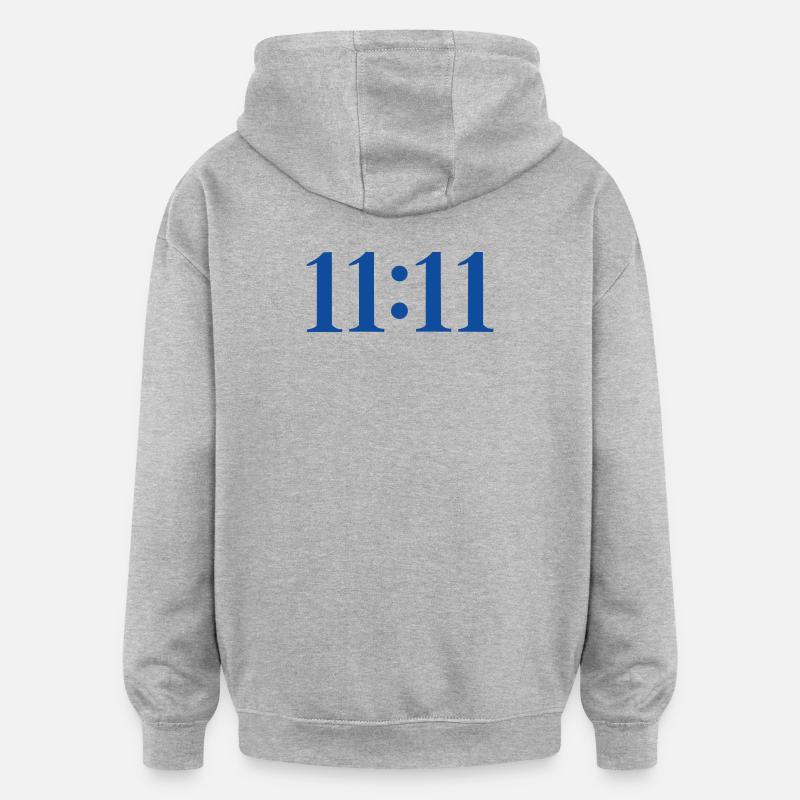 11:11 - Sweat à capuche oversize unisexe - gris chiné