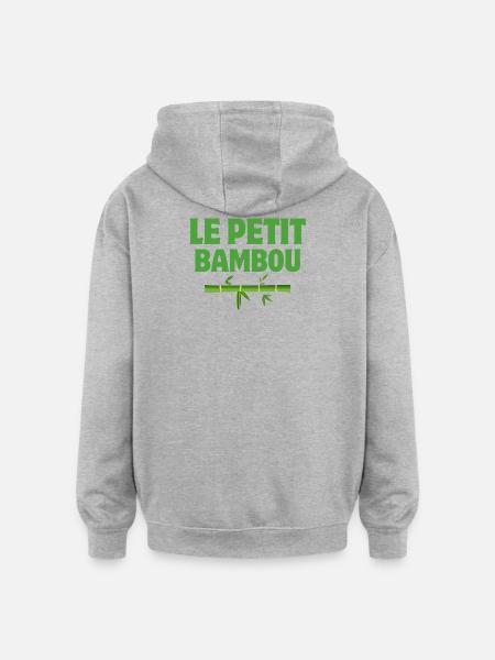 zen, méditation, le petit bambou - Sweat à capuche oversize unisexe - gris chiné