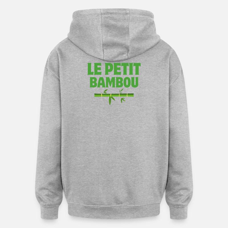 zen, méditation, le petit bambou - Sweat à capuche oversize unisexe - gris chiné