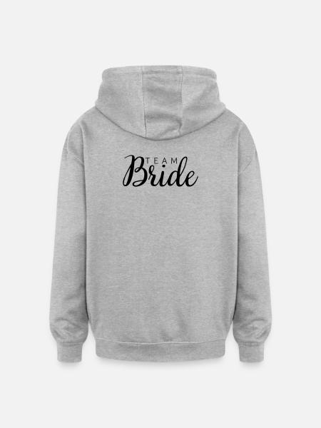 Team Bride - Oversized Unisex Hoodie - Grau meliert