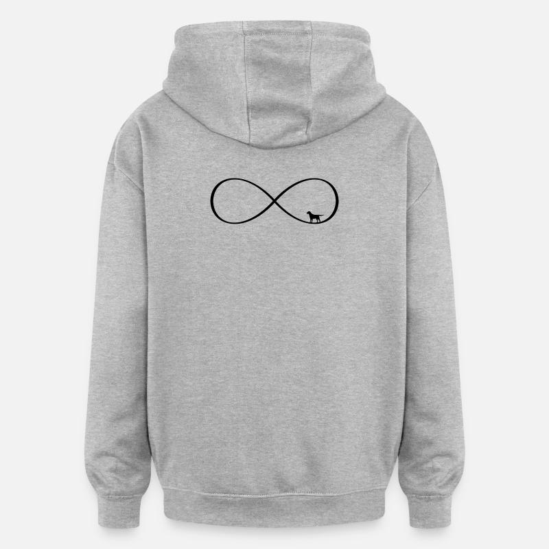 Dog Infinite Love - Conception du chien - Sweat à capuche oversize unisexe - gris chiné