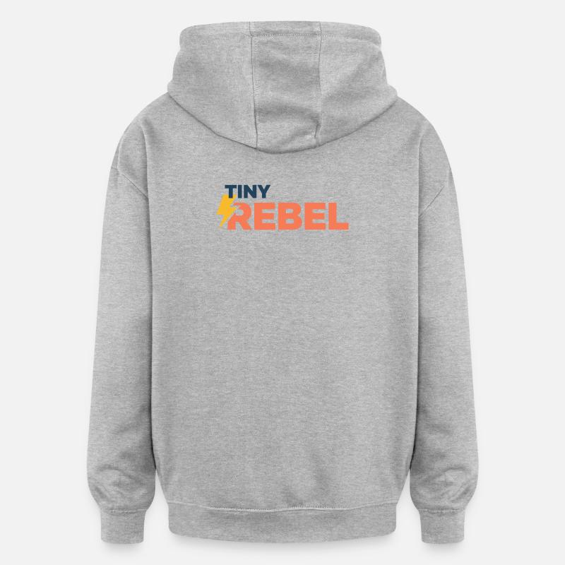 Tiny rebel - Sweat à capuche oversize unisexe - gris chiné