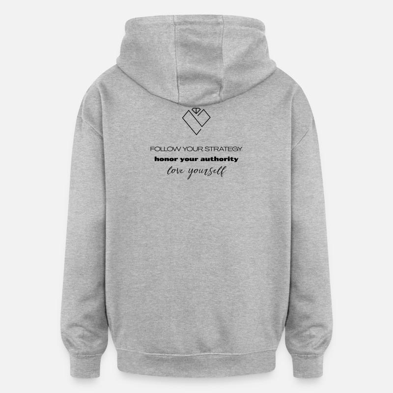Stratégie & Autorité - Amour de soi - Sweat à capuche oversize unisexe - gris chiné