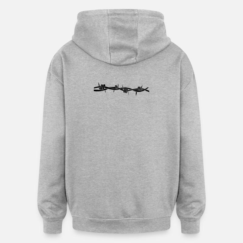 stacheldraht - Sweat à capuche oversize unisexe - gris chiné