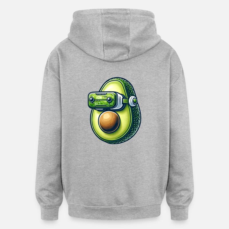 Avocado VR Gamer Réalité Virtuelle - Sweat à capuche oversize unisexe - gris chiné