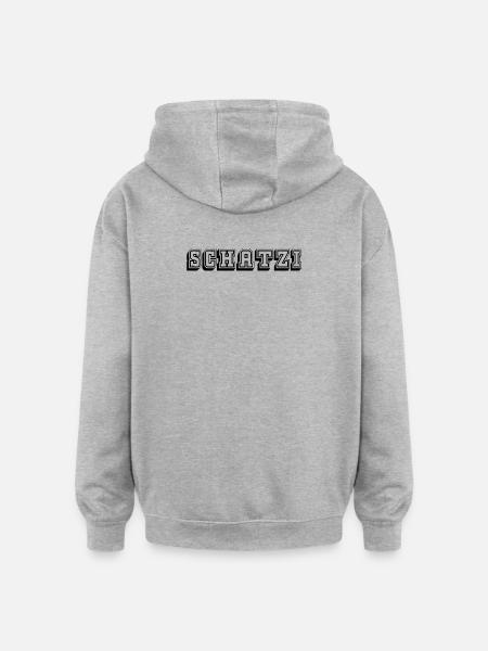 Schatzi Tshirt black - Oversized Unisex Hoodie - Grau meliert