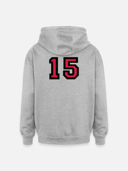 The number 15 - number fifteen - Oversized Unisex Hoodie - heather grey