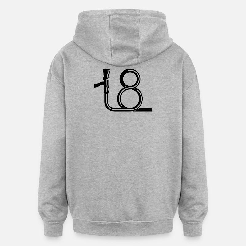 lance_18_b1 - Sweat à capuche oversize unisexe - gris chiné