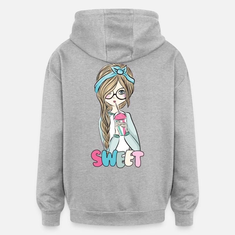 Süßes Hemd - Oversized Unisex Hoodie - Grau meliert